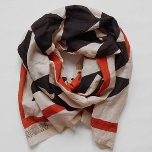 Blockshop silk scarf flock in red & black